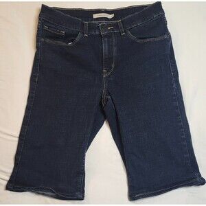 Levi’s Dark Wash Bermuda Shorts Stretch Denim Jorts Size 27 Comfort Fit